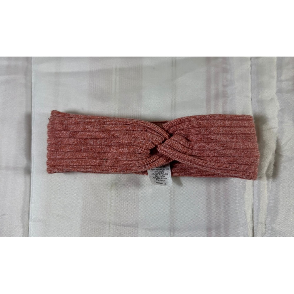 Universal Thread Coral Pink Ribbed Knit Twist Front Headband Accessory